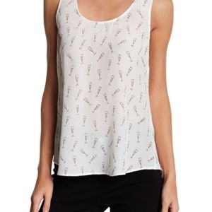 Joie - Rain Champagne Glass Print Silk Tank